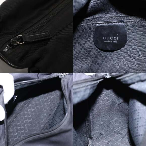 GUCCI Bamboo Hand Bag Nylon Black Silver 000 2014 000 2014 - Picture 11 of 12
